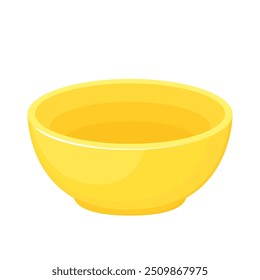 Yellow Bowl. Bowl on white background. bowl vector.