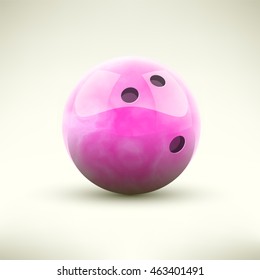 Yellow bowling ball isolated vector illustration