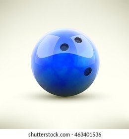 Yellow bowling ball isolated vector illustration