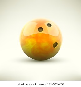 Yellow Bowling Ball Isolated Vector Illustration