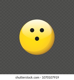 Yellow Bowling Ball. Vector.