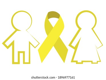 Yellow bows on white background.