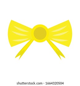 yellow bows simple clip art vector illustration