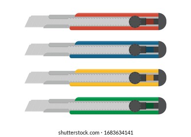 Yellow box cutter vector illustration isolated on white background