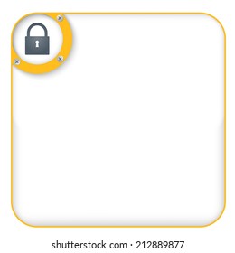 yellow box for entering text with padlock