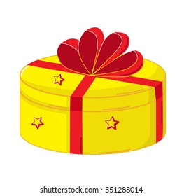 Yellow box icon in comics style on white background