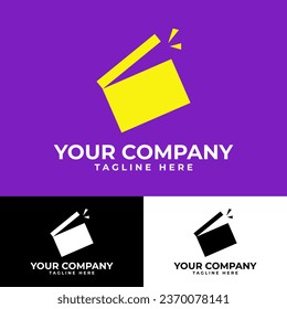 Yellow box logo for business company with minimalist and modern style