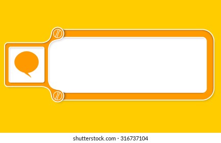 Yellow box with white frame for your text and speech bubble