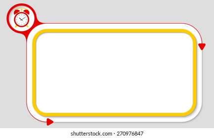 yellow box for your text and alarm clock