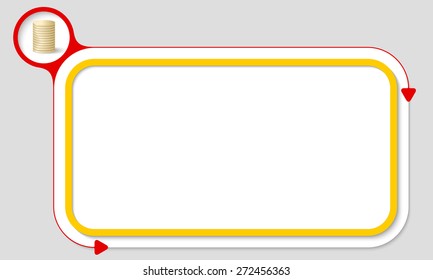 yellow box for your text and coin