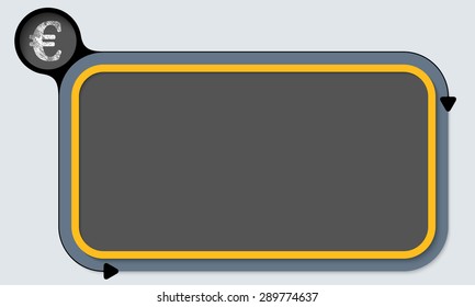 Yellow box for your text and the symbol of euro