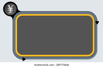 Yellow box for your text and the symbol of yen