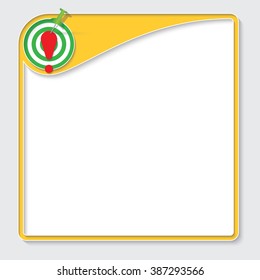 Yellow box for your text with target and exclamation mark