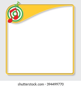 Yellow box for your text with target and music symbol