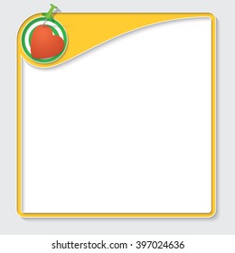 Yellow box for your text with target and heart symbol