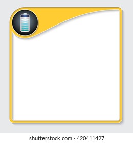 Yellow box for your text with target and battery icon