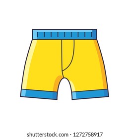 Yellow boxer shorts briefs underpants isolated