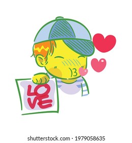 The yellow boy is falling in love