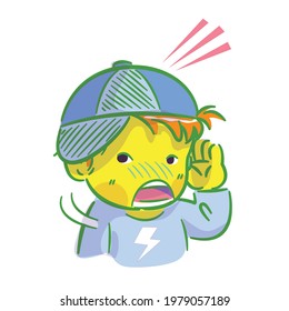 The yellow boy is yell