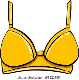 Yellow bra, illustration, vector on white background