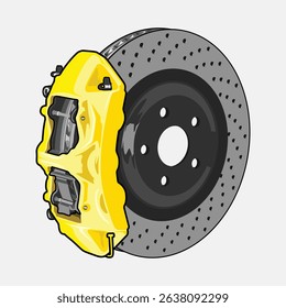 
Yellow Brake vector illustration for conceptual design