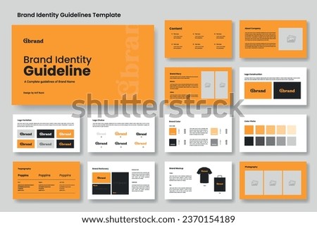 Yellow Brand Identity Guidelines presentation template layout