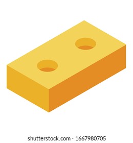 Yellow brick icon. Isometric of yellow brick vector icon for web design isolated on white background