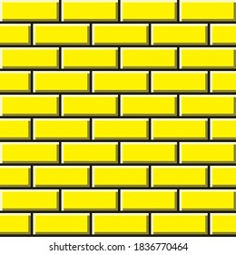 Yellow brick pattern pixel art. Vector picture.	