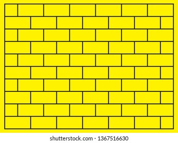 Yellow brick wall background horizontal architecture wallpaper - vector