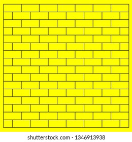Yellow brick wall background vector - vector