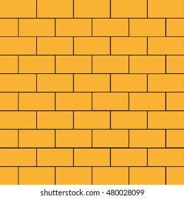 Yellow brick wall. Seamless background