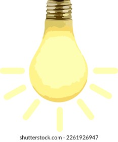 yellow bright glowing lamp vector