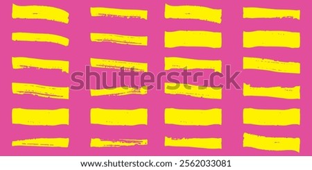 Yellow bright highlight marker lines. Highlighter oval frame and hand drawn doodles vector set.