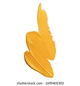 Yellow bright oil paint brushstroke.
