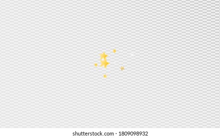 Yellow Bright Stars Vector Transparent Background. Decoration Glow Wallpaper. Sparkle Template. Gold Shimmer Confetti Texture.