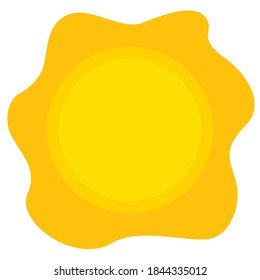 Yellow bright sun with rays. Various shades of yellow. Sun with a crown.