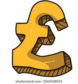 Yellow British Pound, symbolizing UK's economic strength