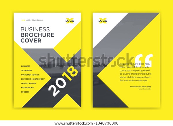 Yellow Brochure Cover Design Template Vector Stock Vector (Royalty Free ...