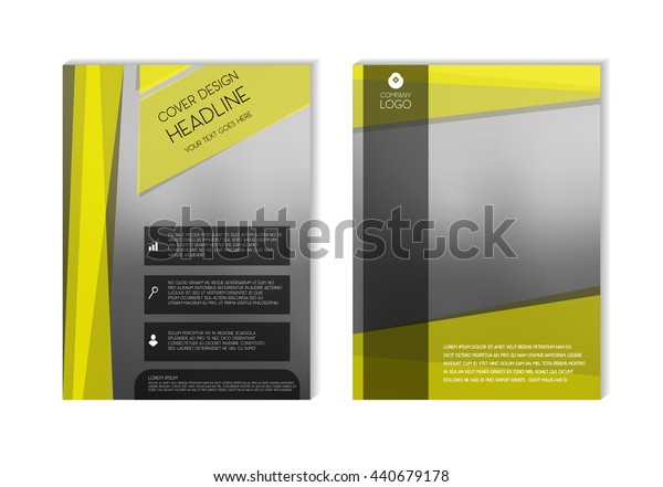 Download Yellow Brochure Design Template Brochure Template Stock Vector Royalty Free 440679178 Yellowimages Mockups