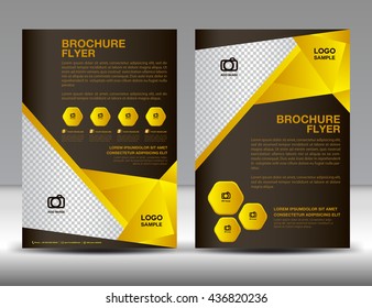 Conjunto de plantillas de diseño de volante amarillo en tamaño A4,anuncios,folleto,póster