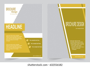 Yellow Brochure template flyer design, abstract template for annual report, magazine, poster