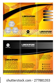 Yellow brochure tri fold template
