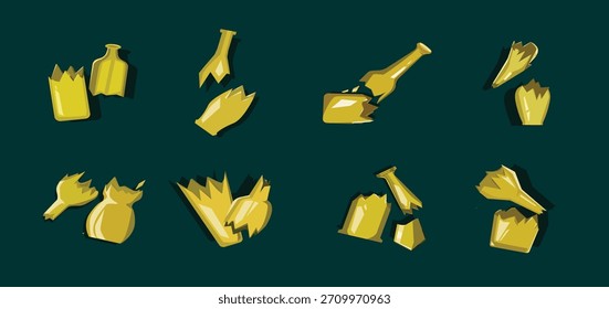 yellow broken bottle vector illustration