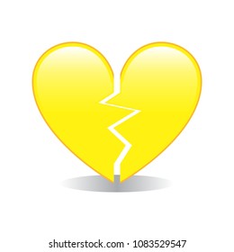 Yellow Broken Heart Emoji Vector