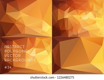 Yellow brown abstract polygonal vector background
