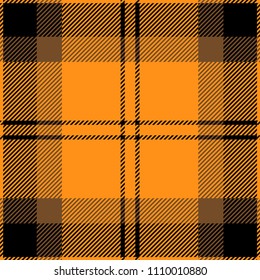 Yellow, brown and black tartan plaid Scottish pattern