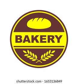 yellow and brown bread vector logo icon and white background for sales advertisements, stickers, banners, posters, x banners, bakeries, neon boxes etc.