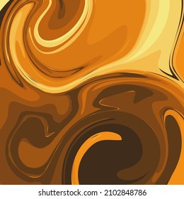 yellow brown color psychedelic fluid art abstract background concept design vector illustration