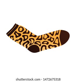 Yellow brown color sock with ornamental african signs