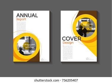 yellow and Brown cover Circle design modern book cover abstract Brochure cover  template,annual report, magazine and flyer layout Vector a4
